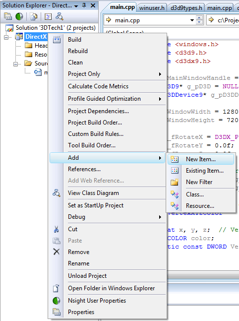 Visual Studio 2008 - Add New Item