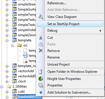 Microsoft Visual Studio - Set as StartUp Project