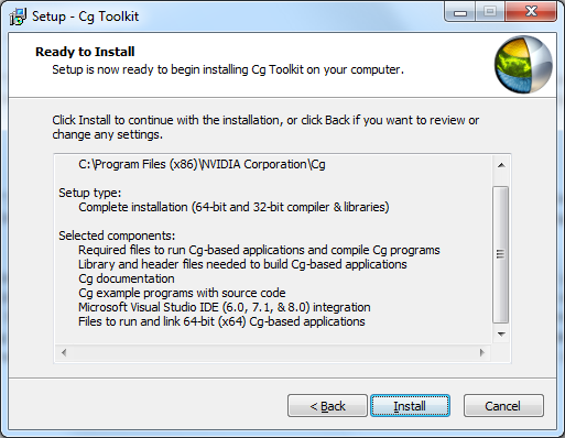 Cg Toolkit Installer (Step 5)