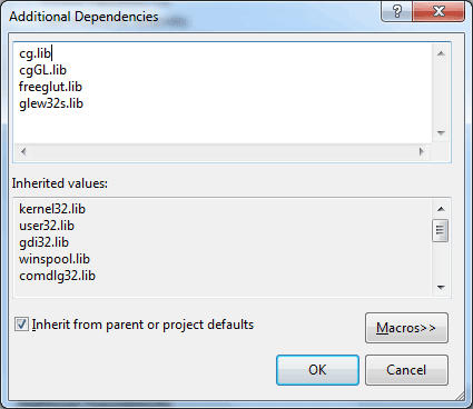Visual Studio 2010 - Additional Dependencies