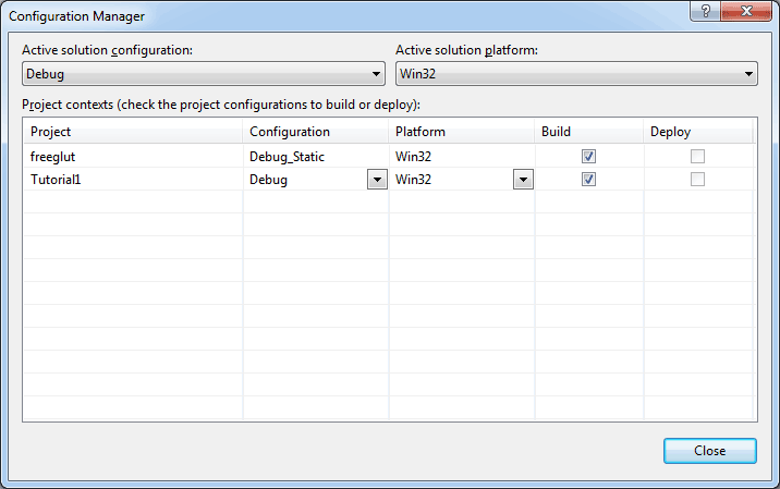 Visual Studio 2012 - Configuration Manager
