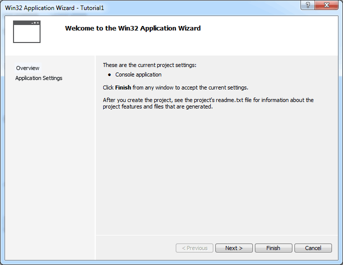 Visual Studio 2012 - Win32 Application Wizard