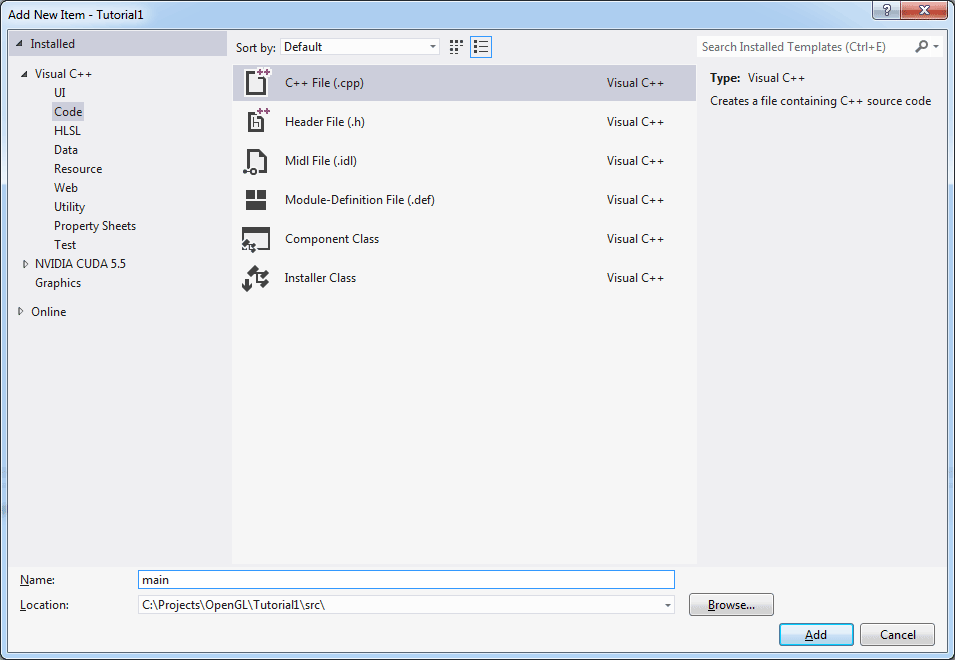 Visual Studio 2012 - Add New Item