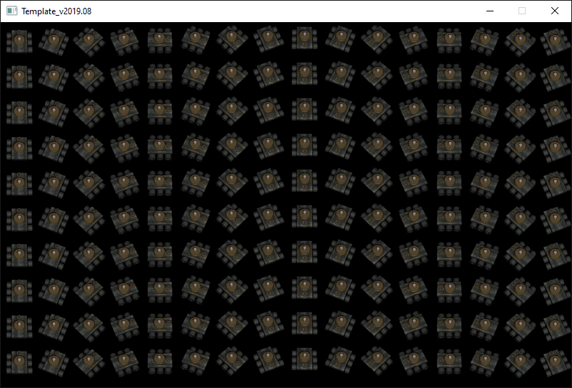 Ten rows of 16 Tank sprites