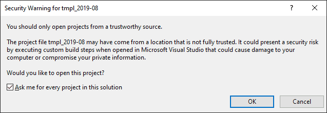 Security warning
