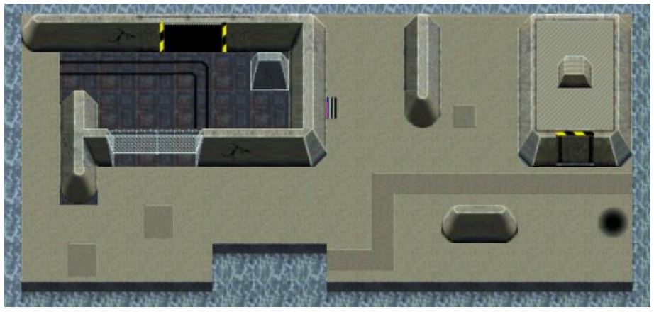 A game level built with a set of tiles.